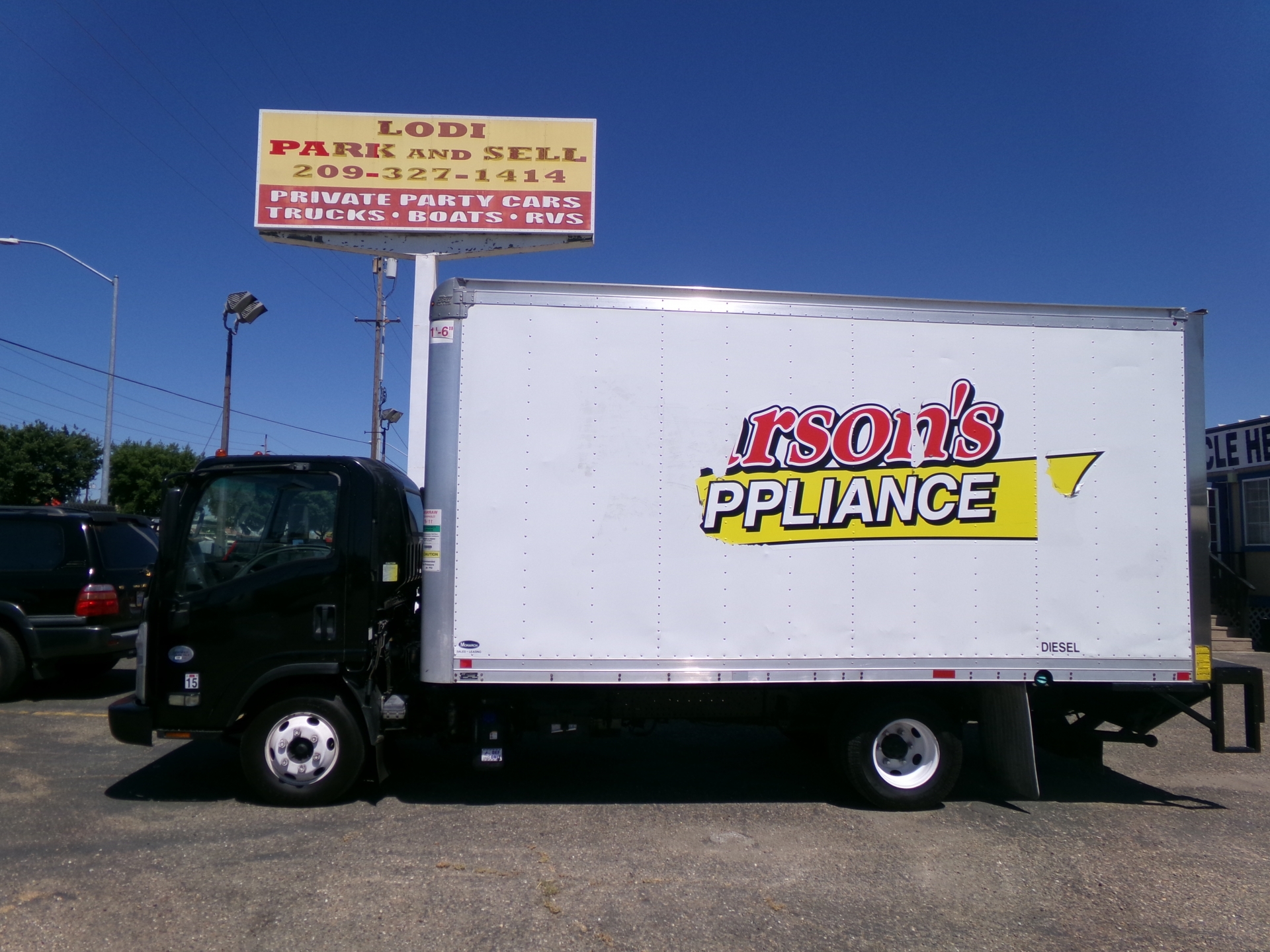 2020 Isuzu NPR Box Truck with lift