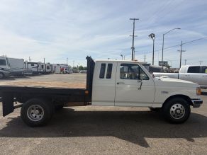 1990 Ford F-350 XLT Lariat Dually Deisel Flat Bed Truck Photo 3